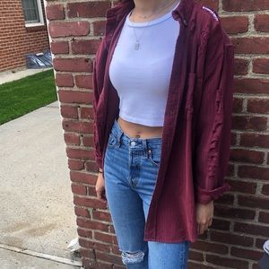 LF vintage distressed corduroy oversized shirt